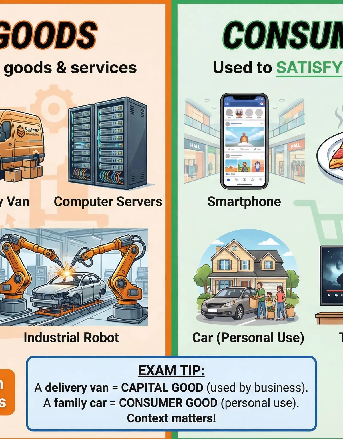 The crucial distinction between Capital Goods and Consumer Goods.