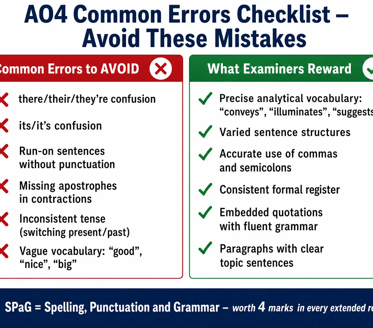 AO4 Common Errors Checklist
