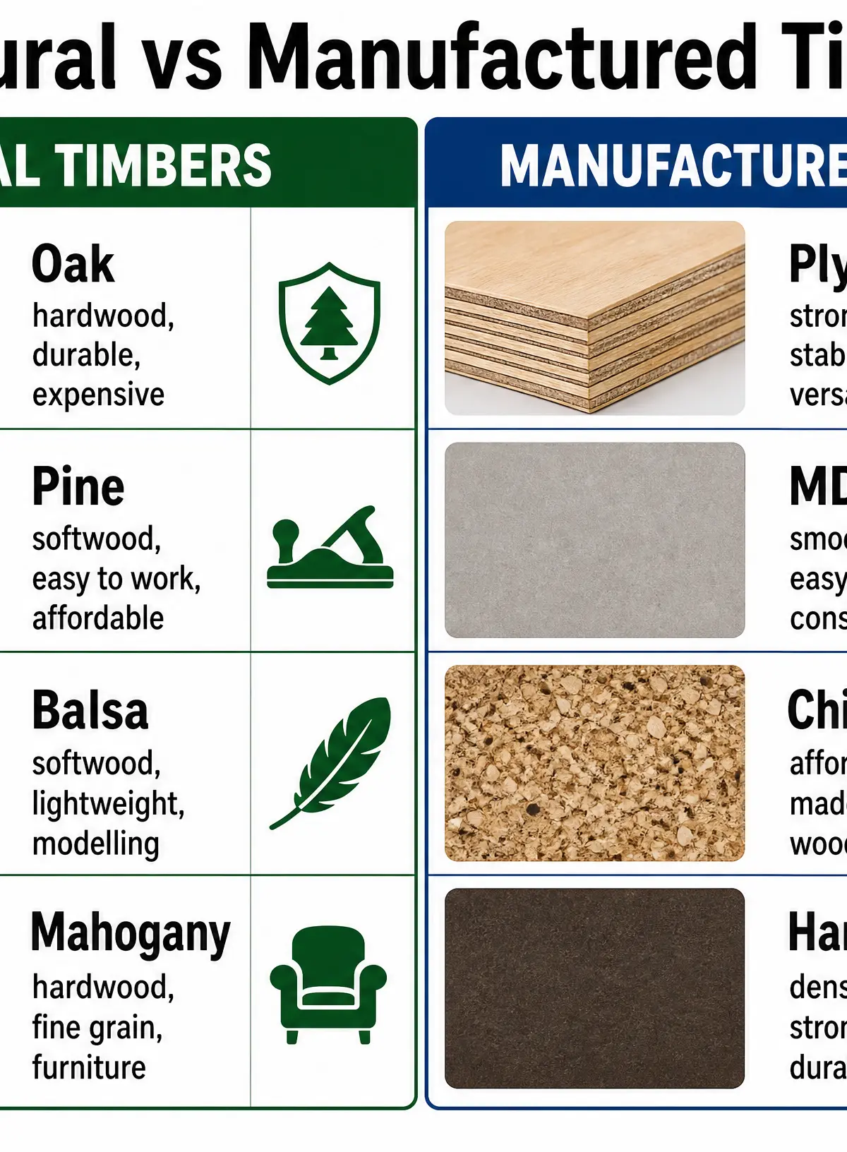 Natural vs Manufactured Timbers Comparison