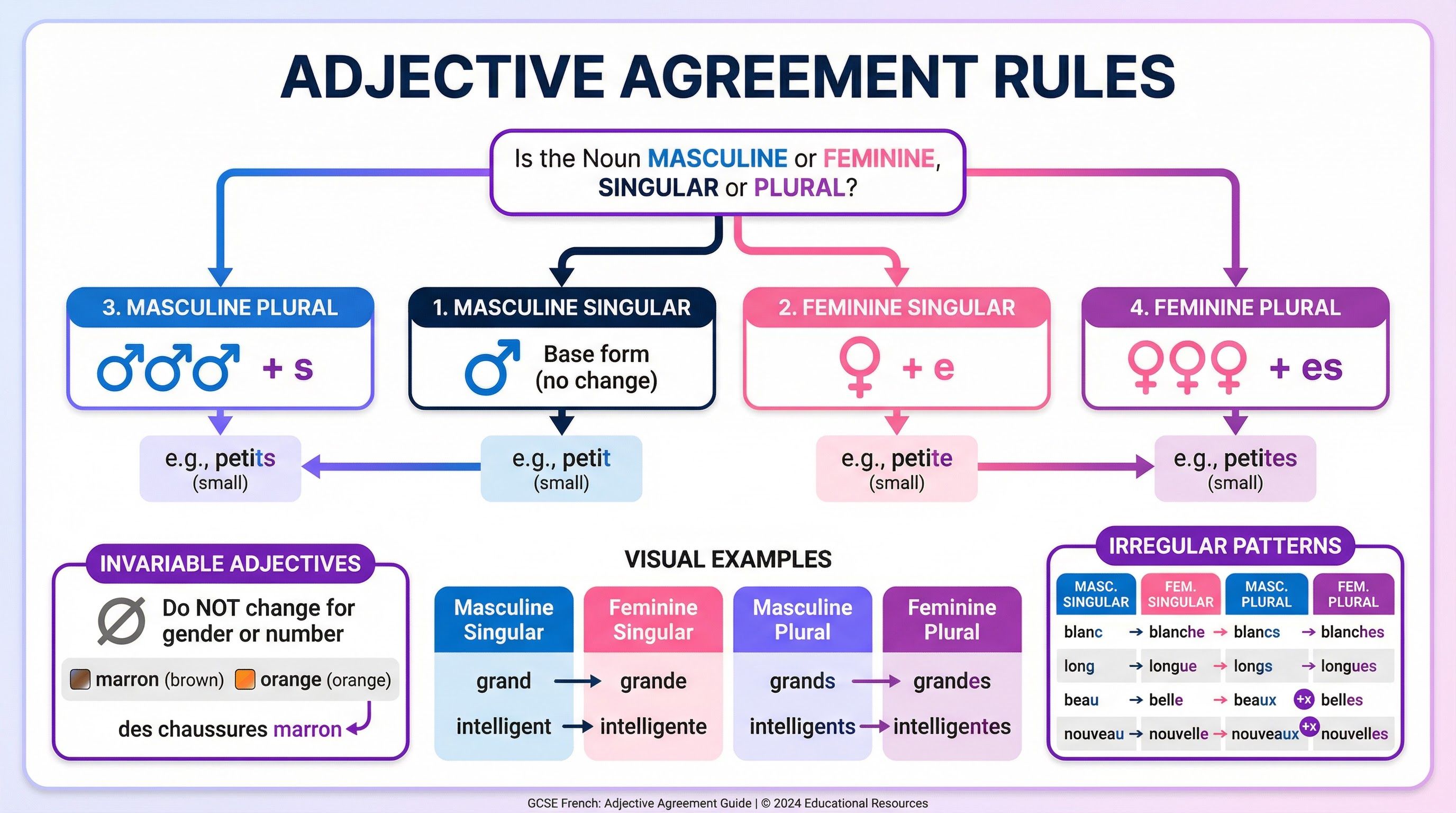 French Adjective Agreement Rules