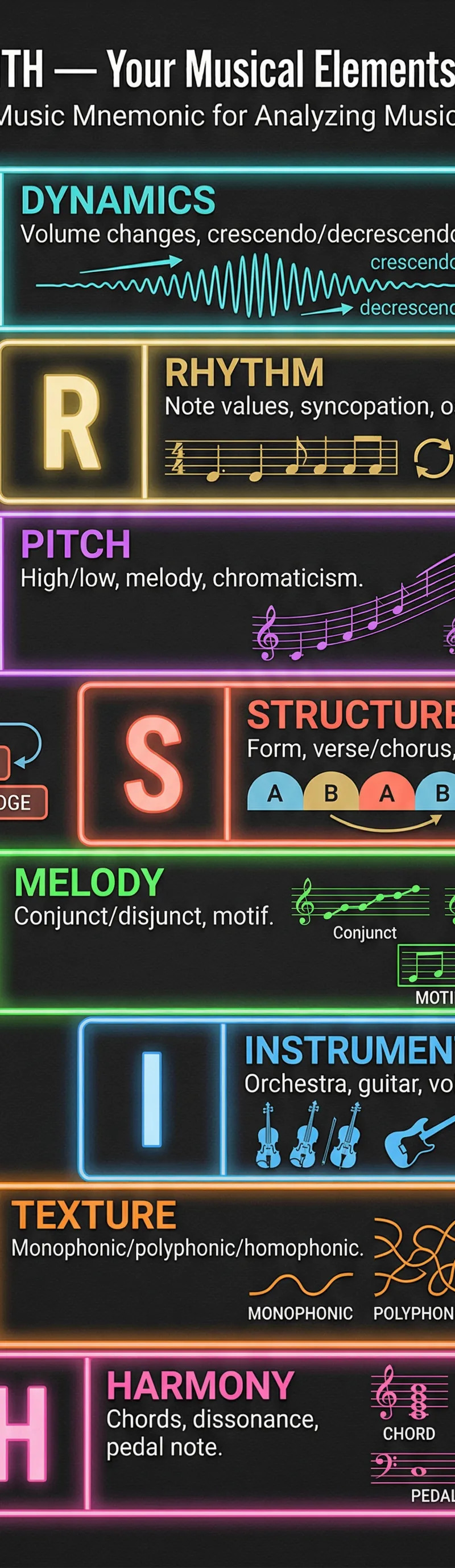 The DR P SMITH Musical Elements Checklist