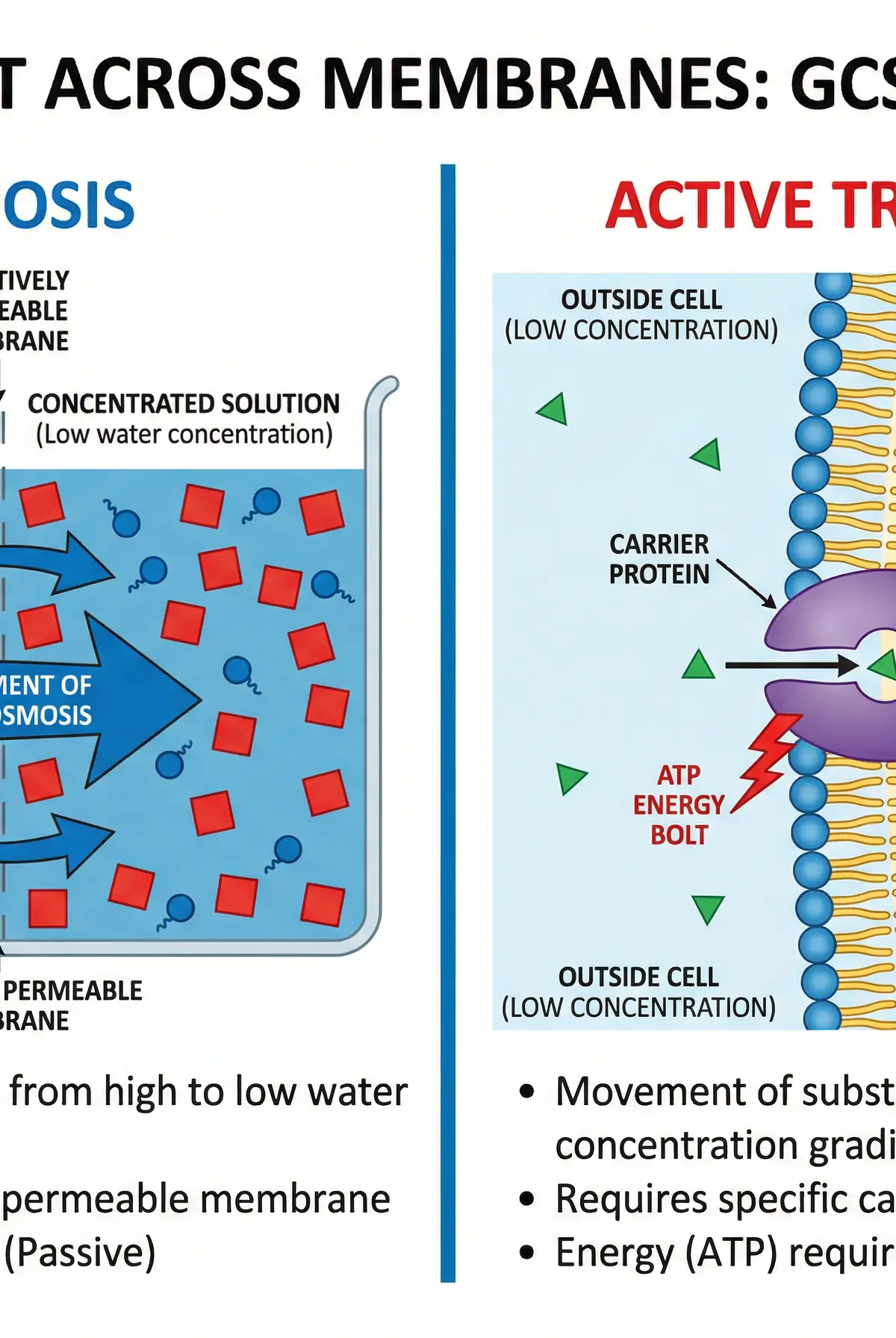 Comparing Osmosis and Active Transport