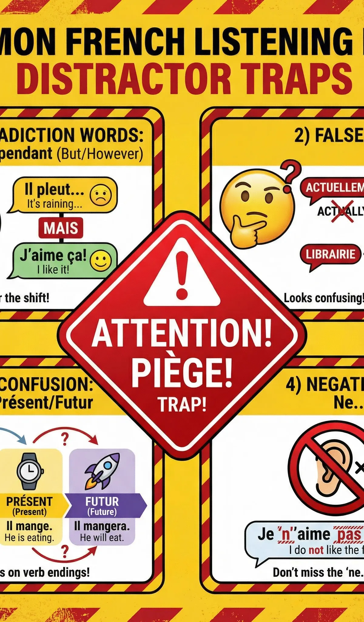 Common Distractor Traps in French Listening Exams
