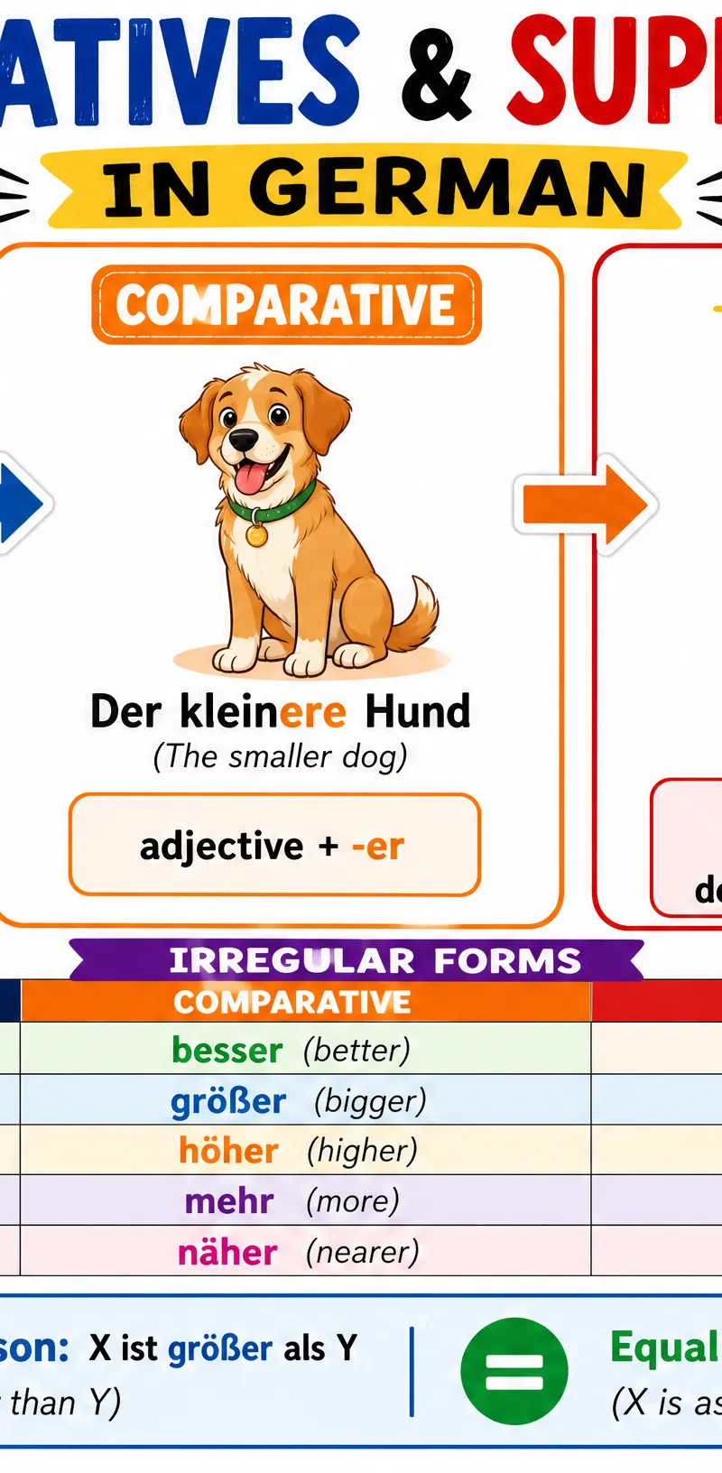 Visual guide to Comparatives and Superlatives