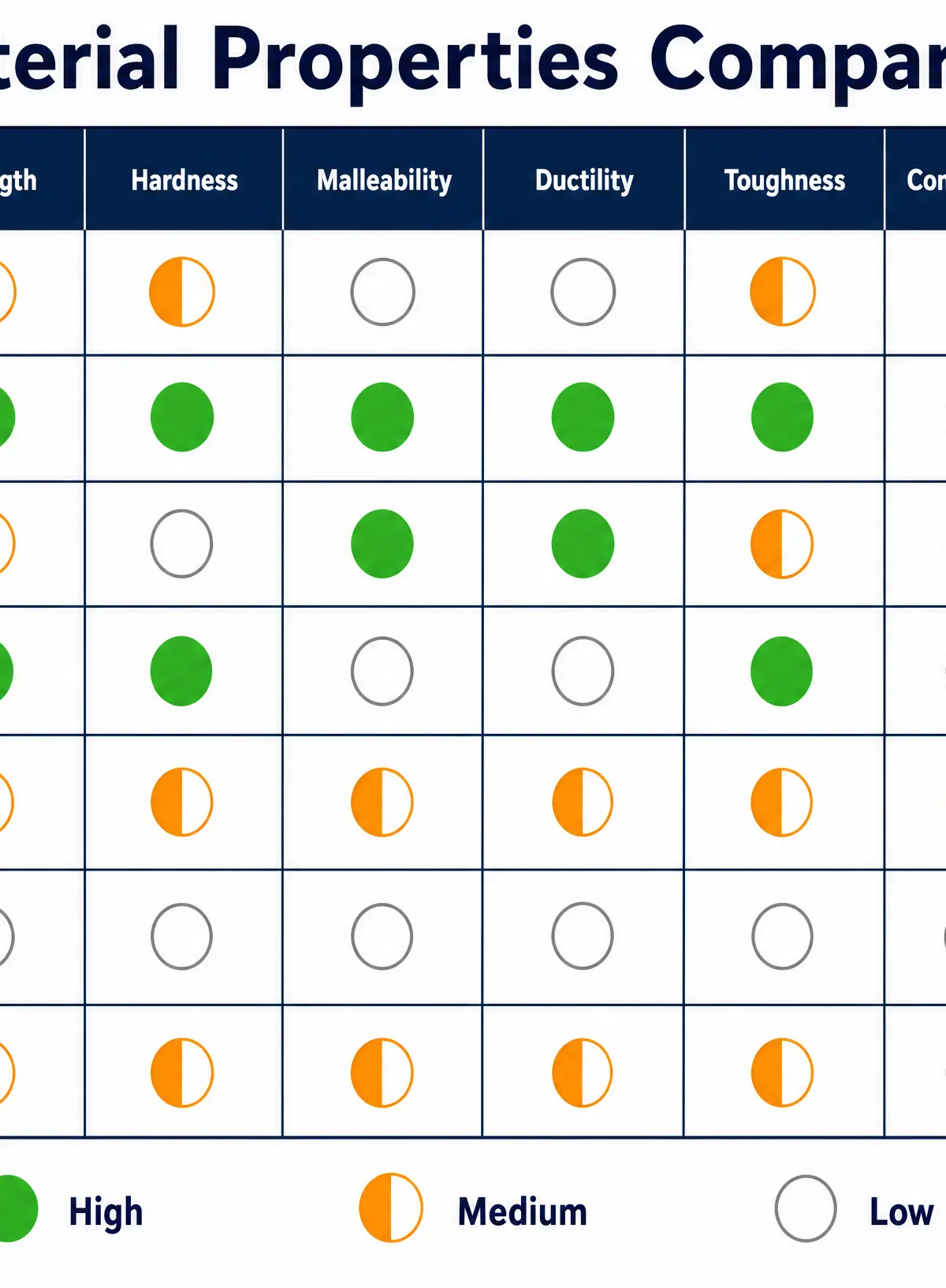 Material Properties Comparison Table