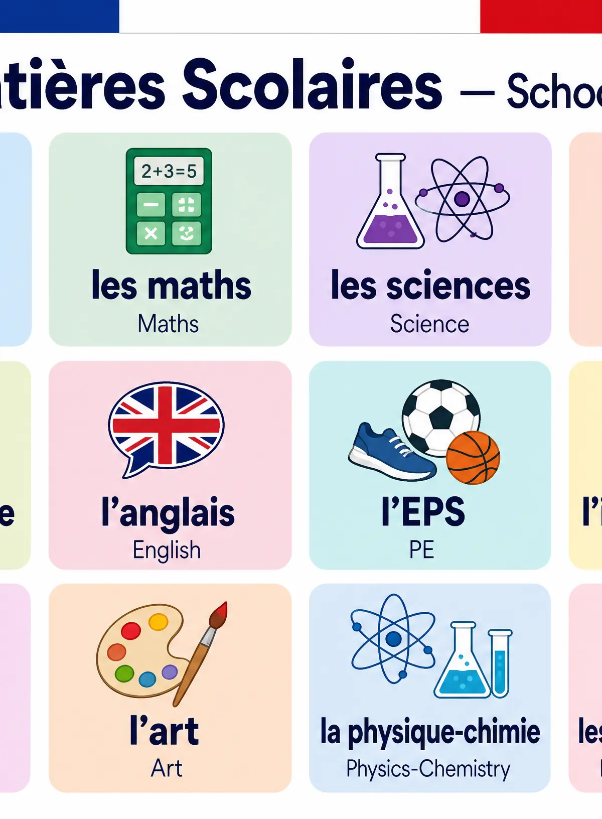 Essential School Subjects Vocabulary