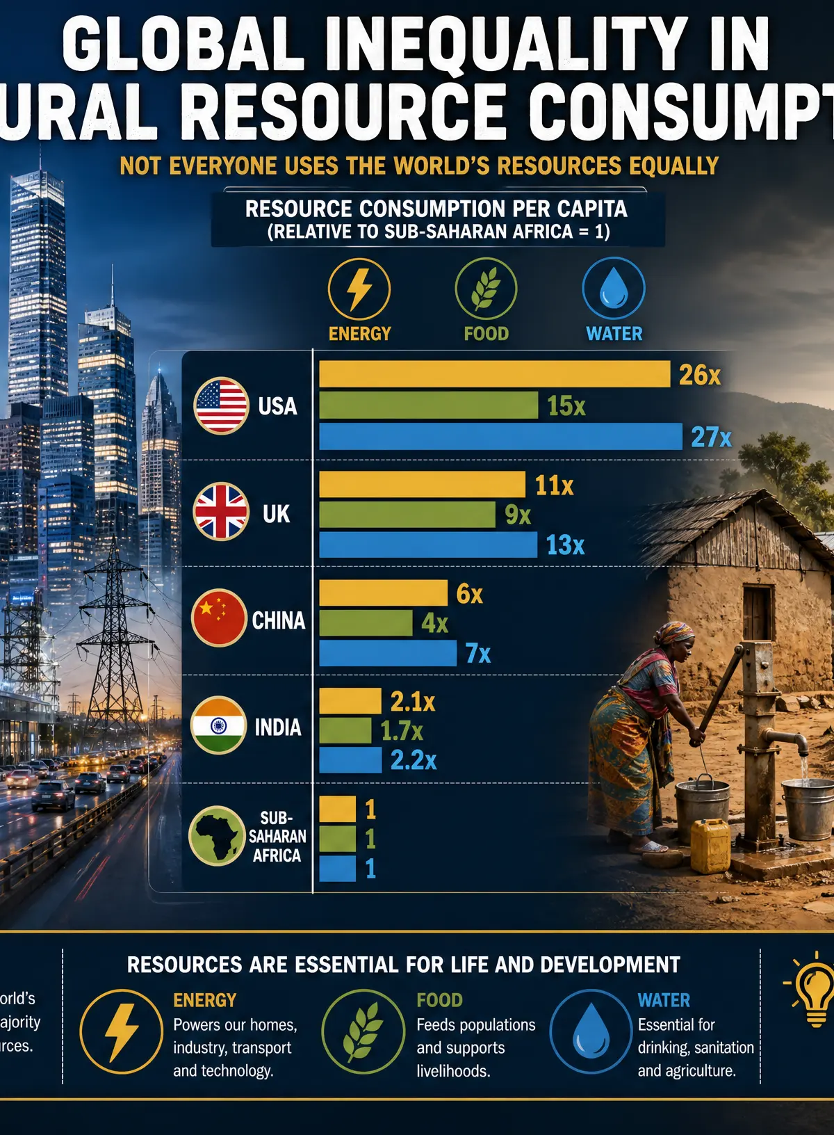 Global Inequality in Resource Consumption