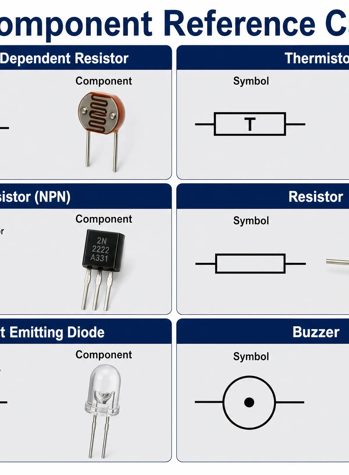 Electronic Component Reference Card.