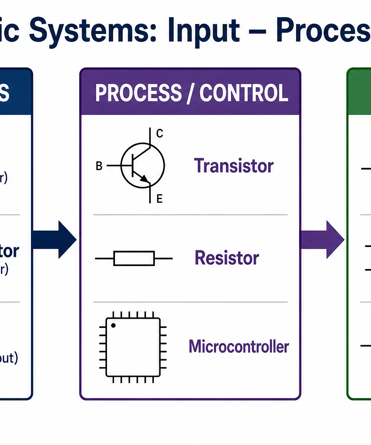 The Input-Process-Output model of electronic systems.