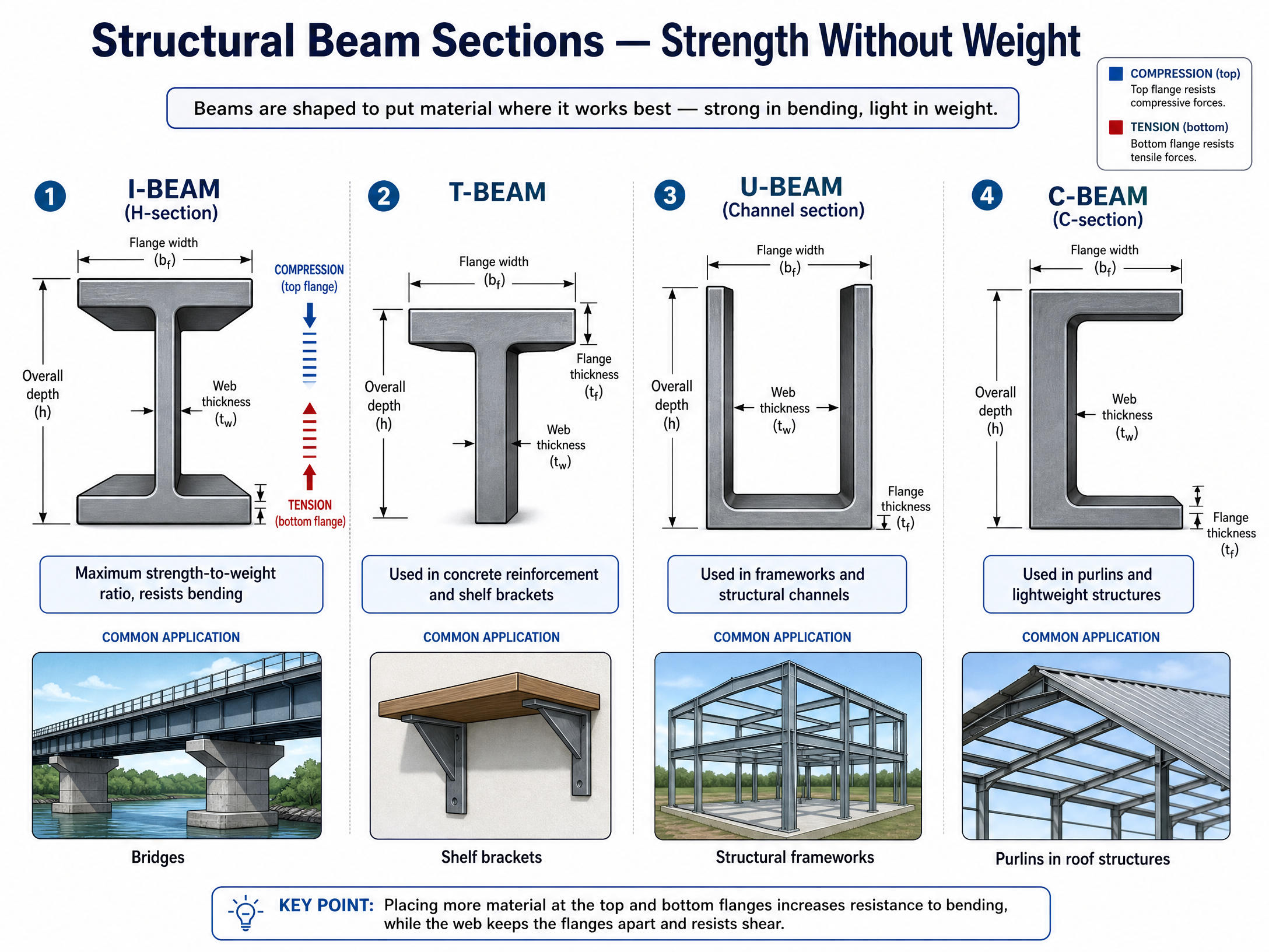 Structural Beam Sections — Strength Without Weight
