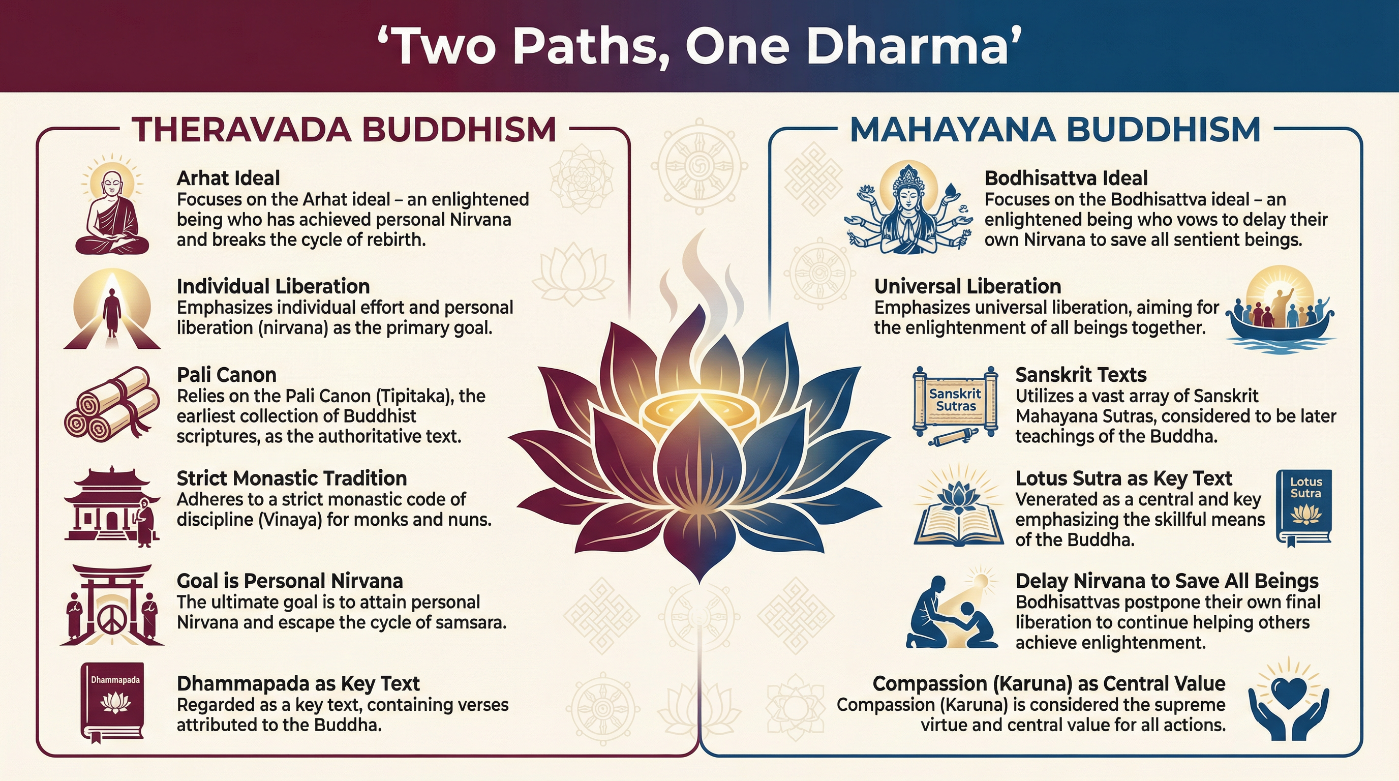 Theravada vs. Mahayana Buddhism