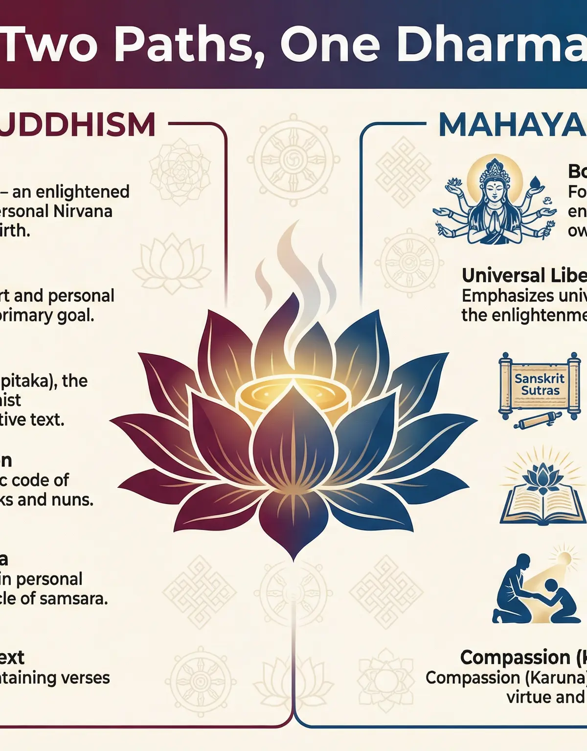 Theravada vs. Mahayana Buddhism
