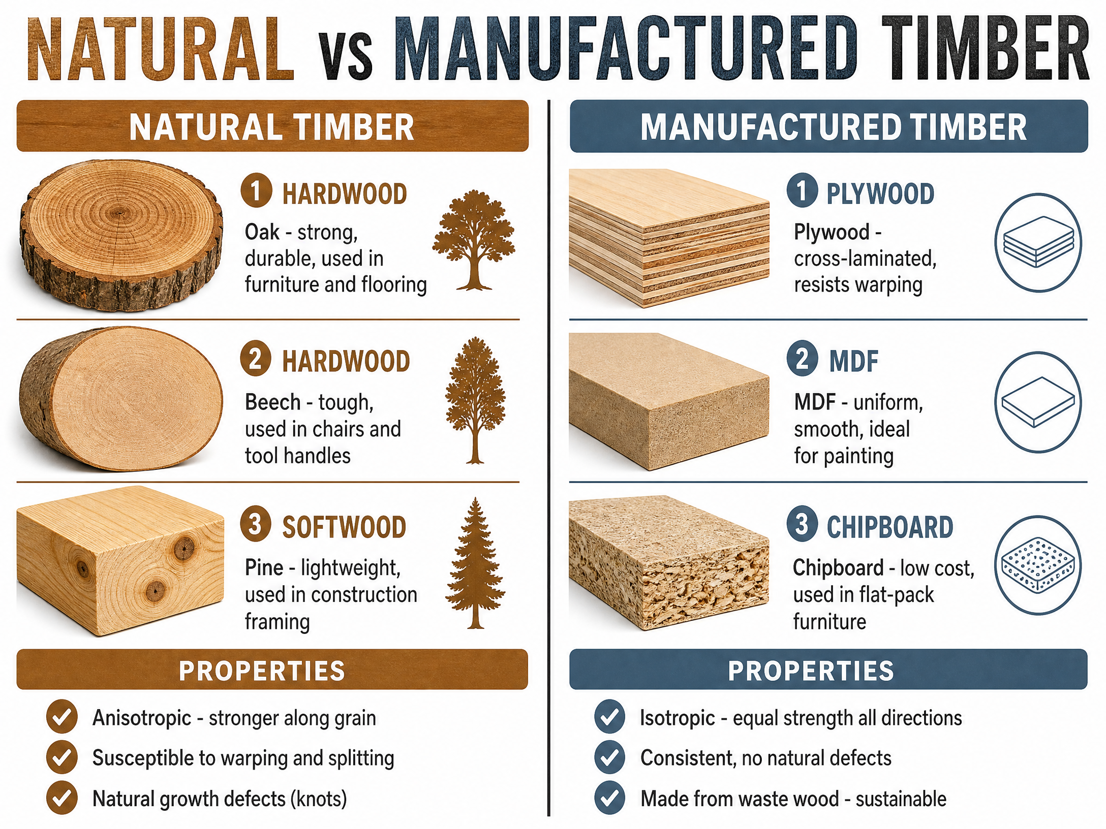 Natural vs Manufactured Timber structural properties