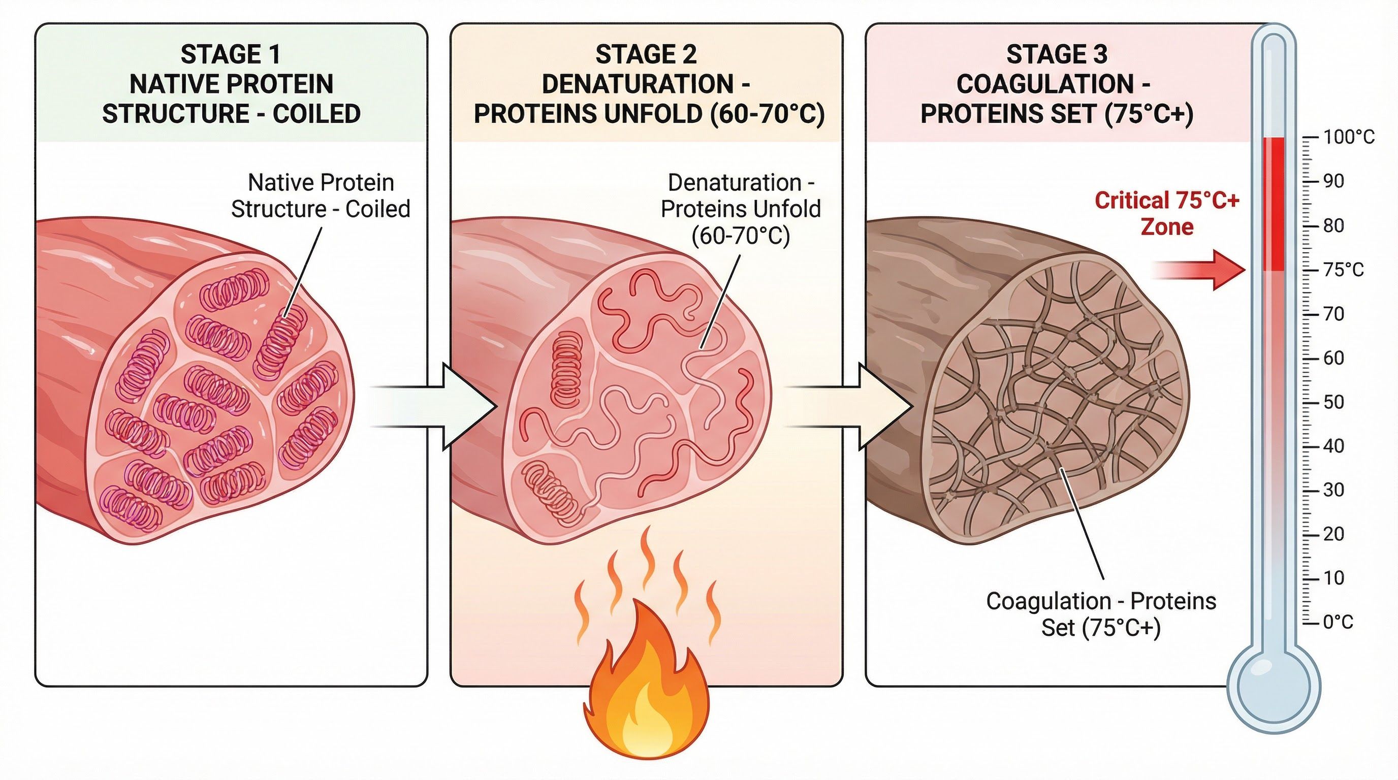 Diagram of Protein Denaturation and Coagulation