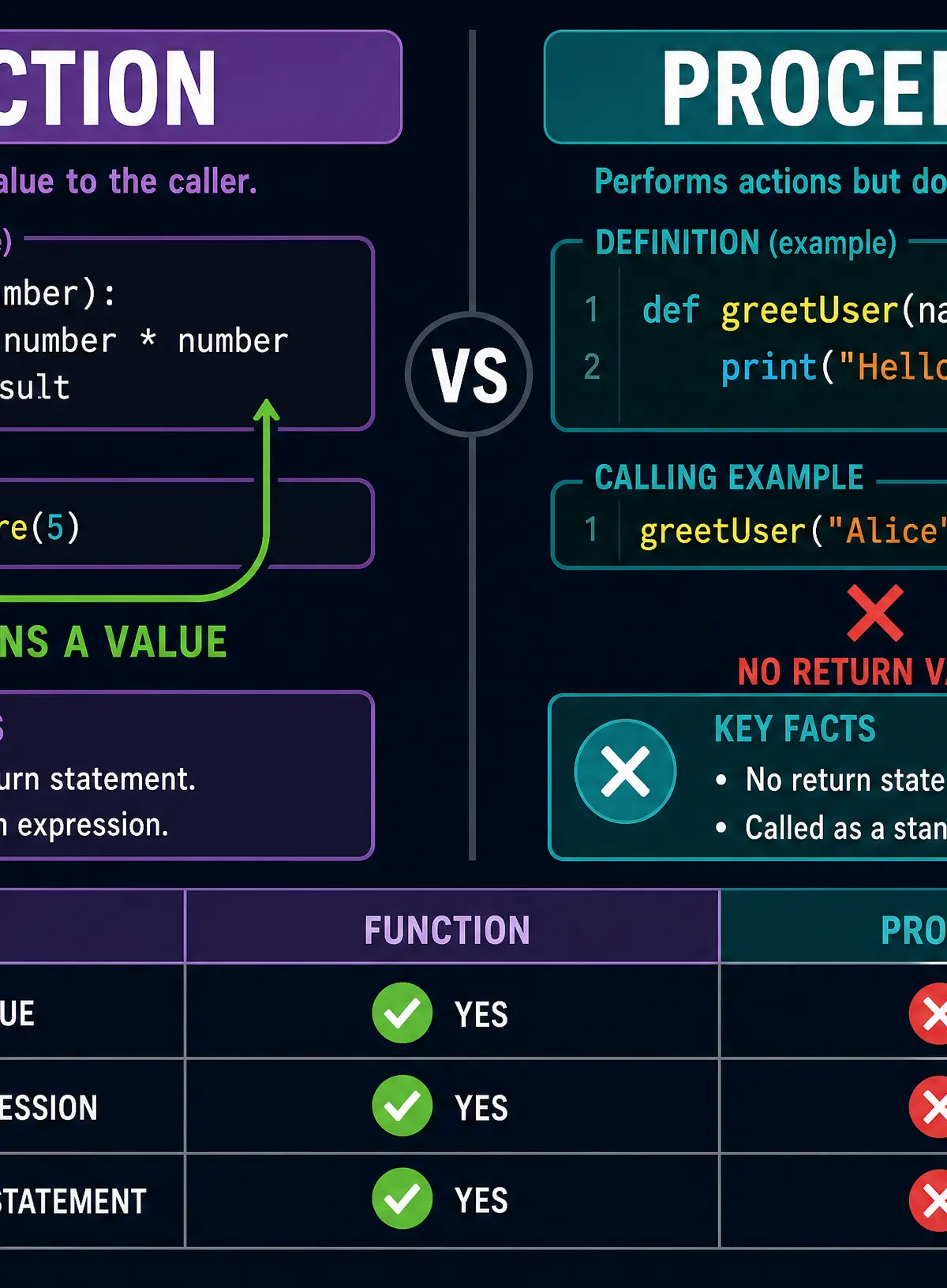 Functions vs Procedures