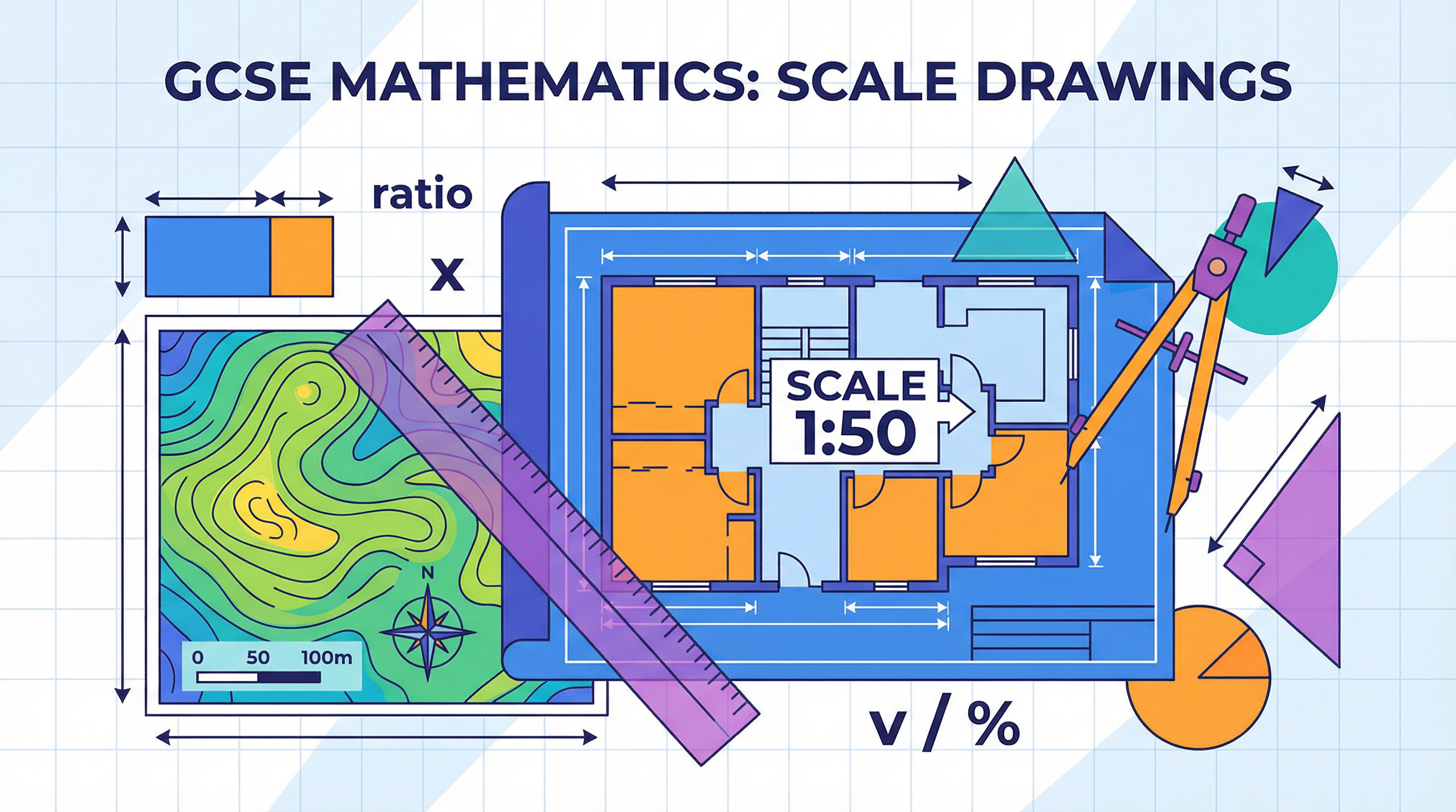Scale drawings — WJEC GCSE study guide illustration