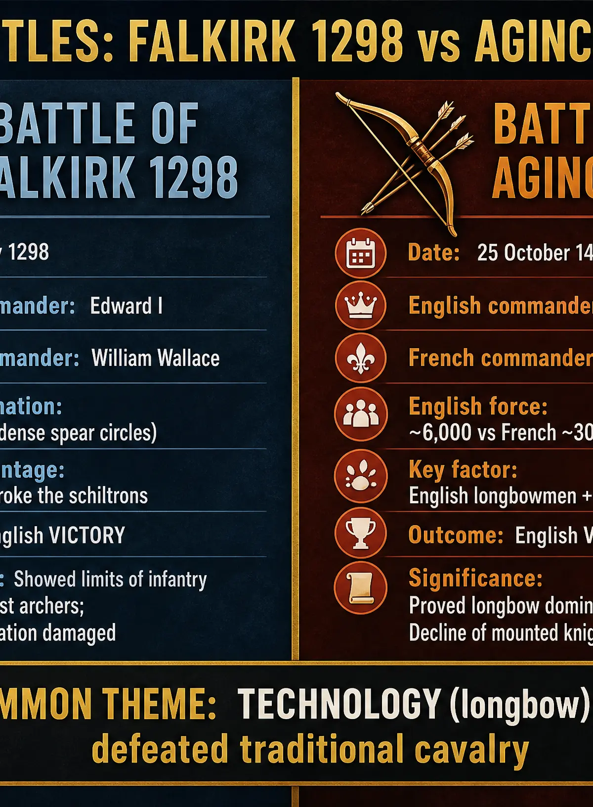 Key Battles: Falkirk vs Agincourt