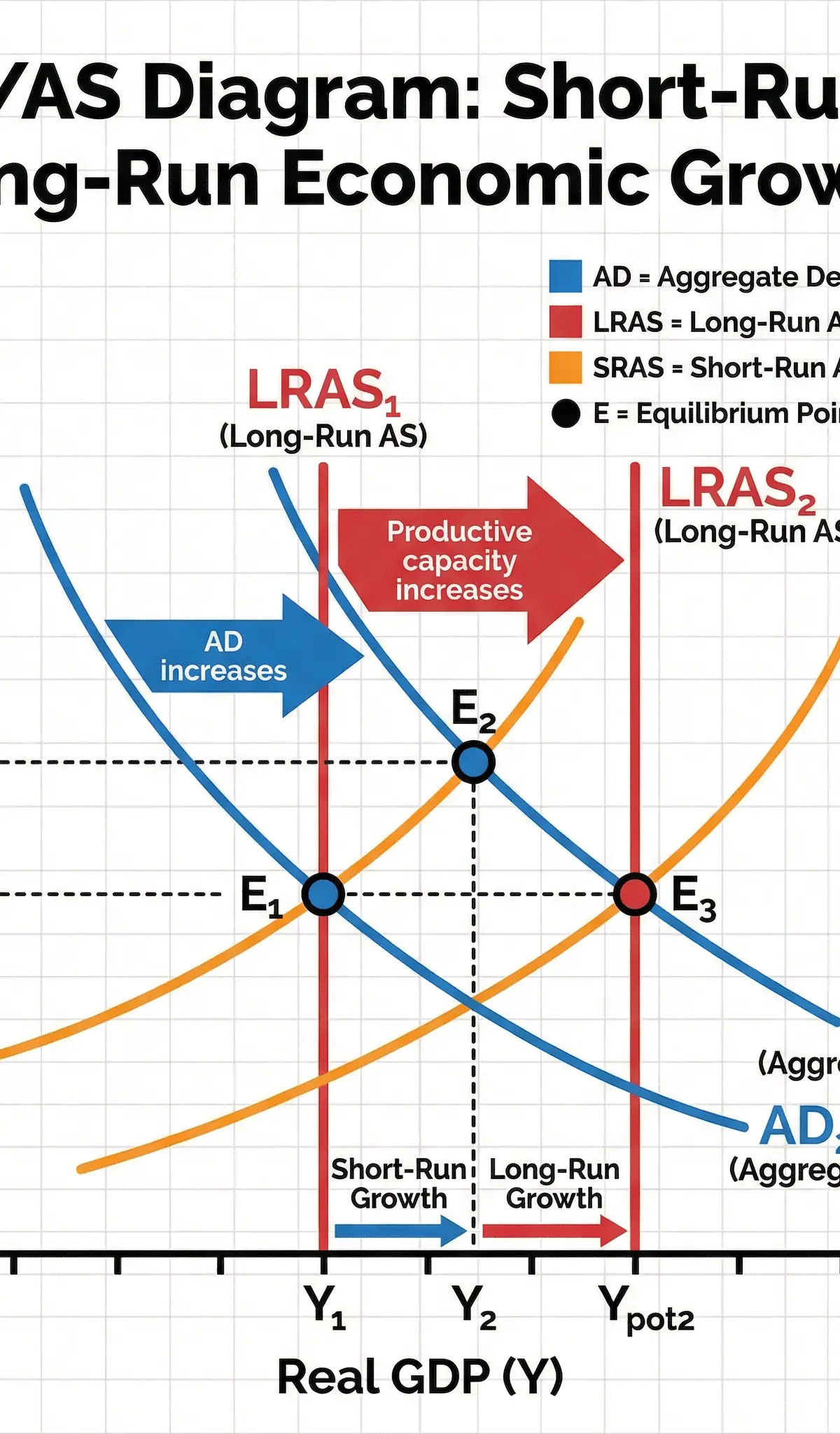 AD/AS Diagram: Short-Run & Long-Run Economic Growth