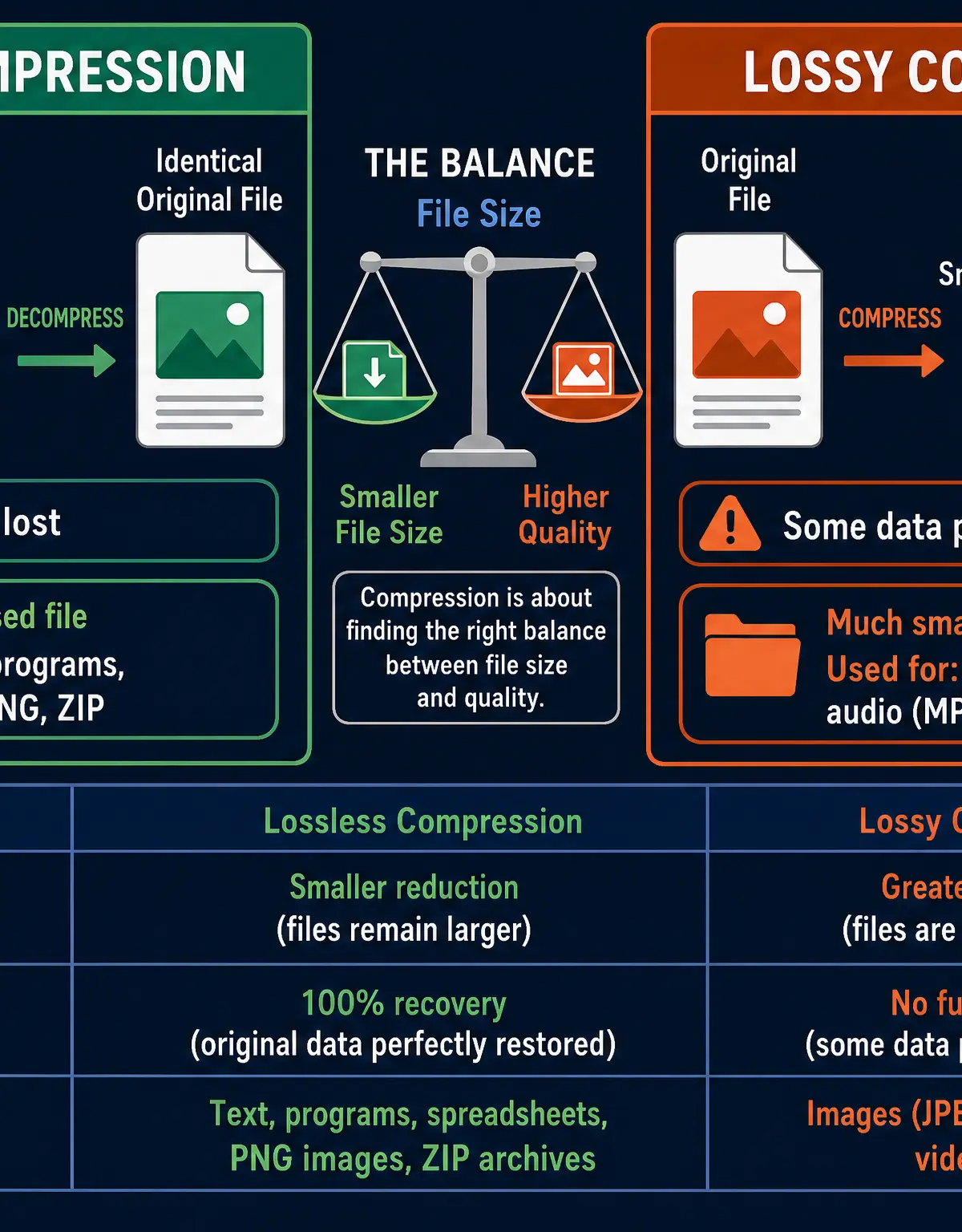 Comparison of Lossless and Lossy Compression