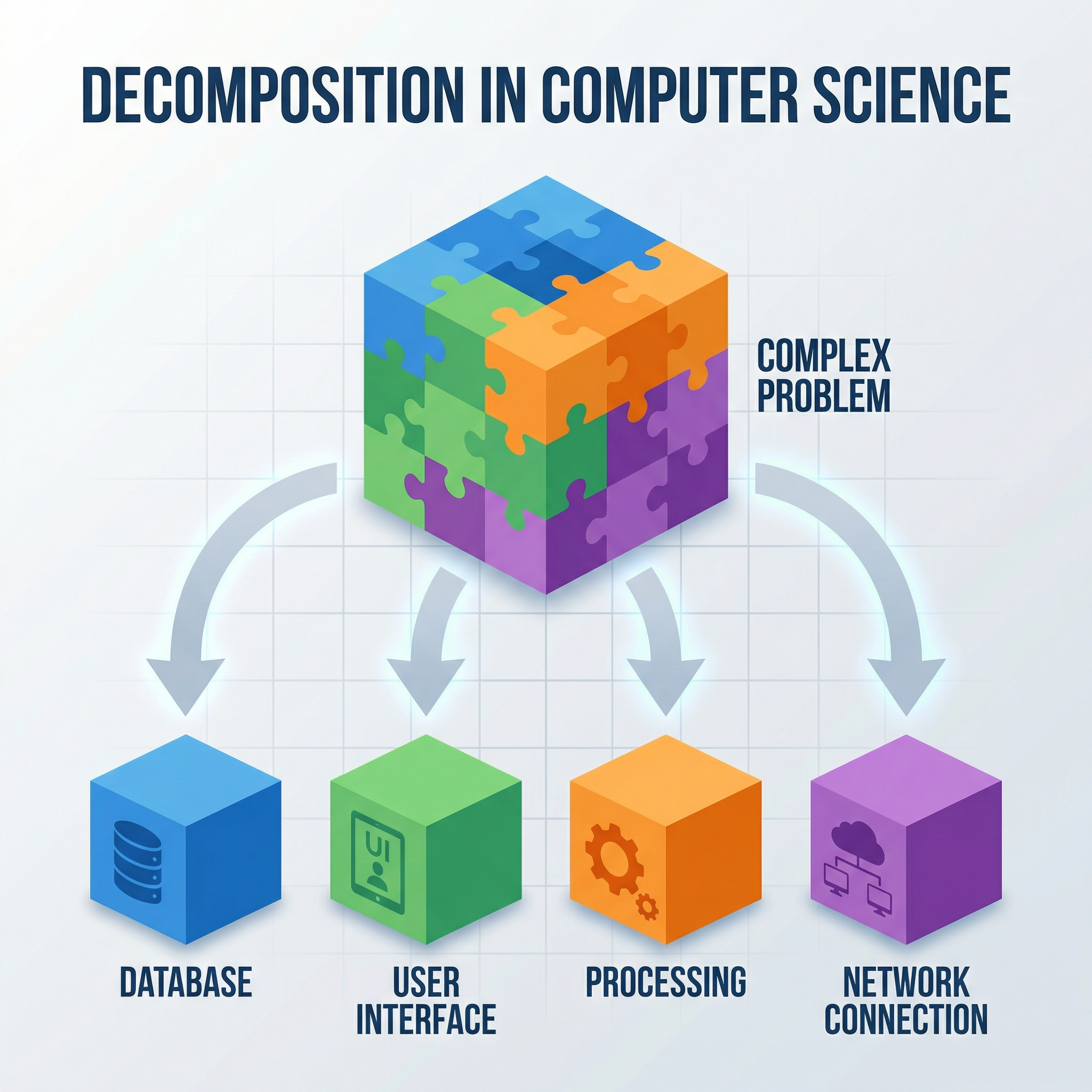 Decomposition: Breaking a complex problem into smaller parts.