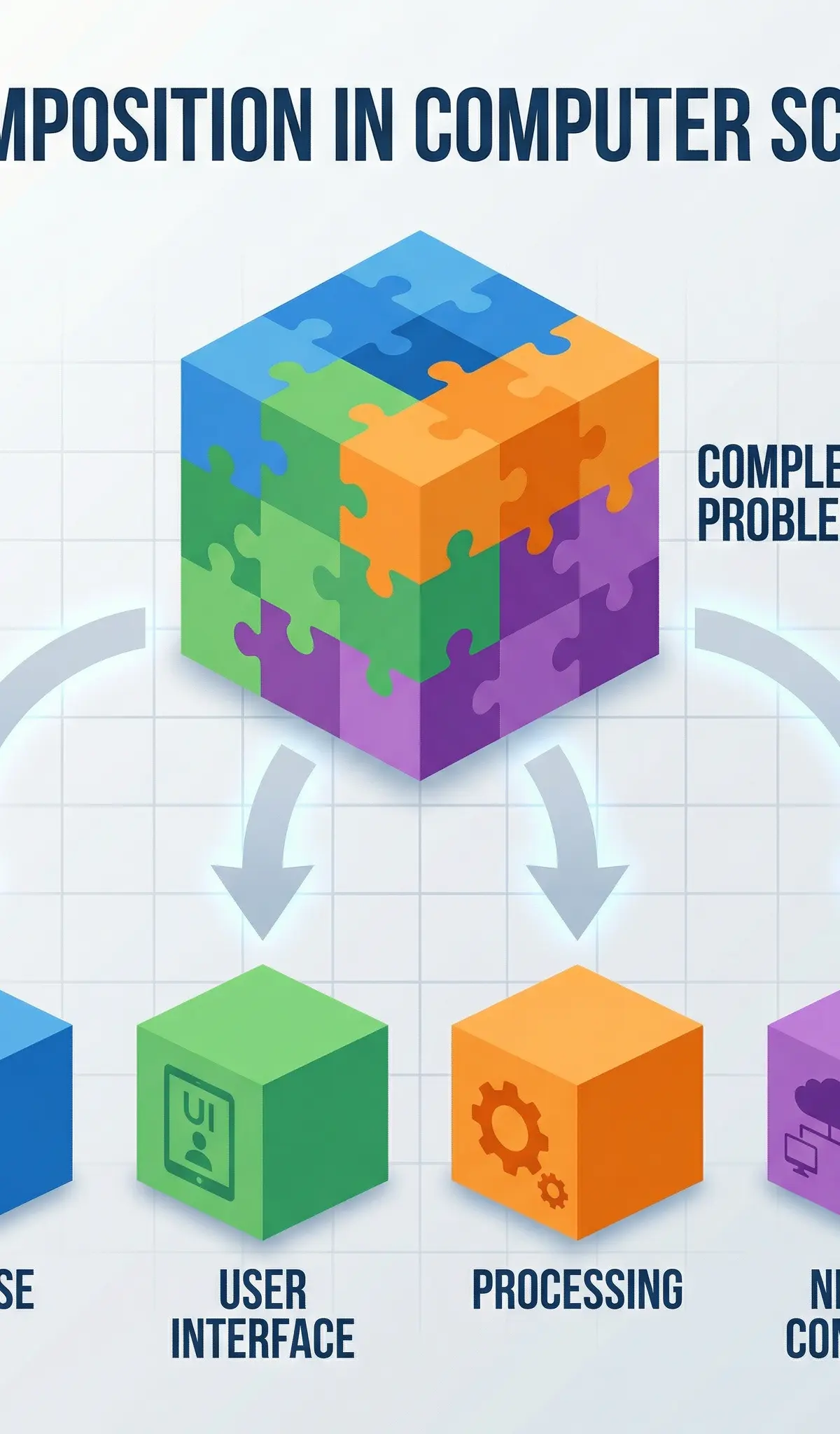 Decomposition: Breaking a complex problem into smaller parts.