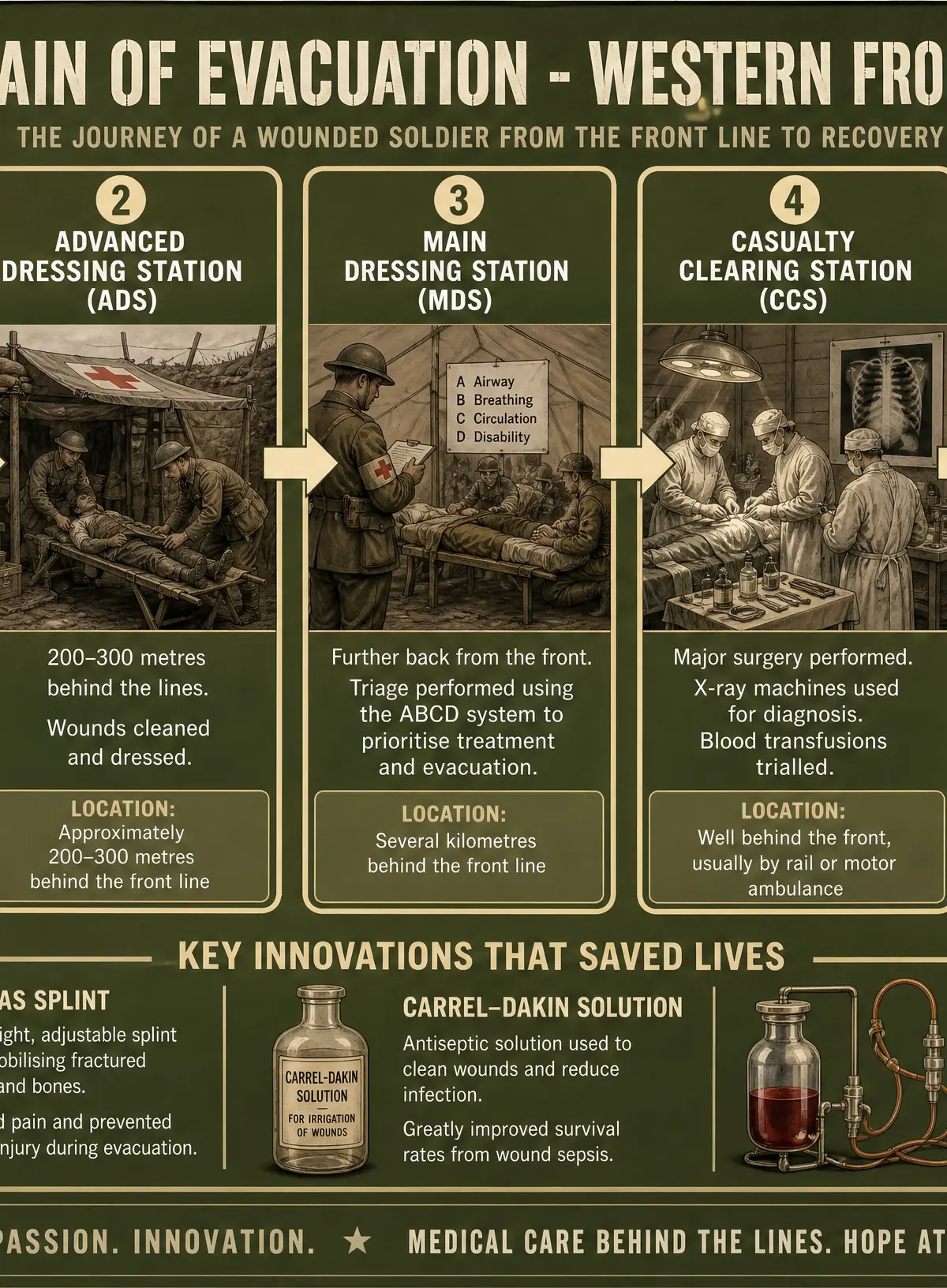 The Chain of Evacuation on the Western Front