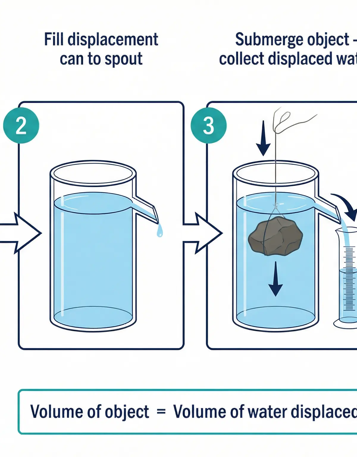 The required practical method for determining the volume of an irregular object.