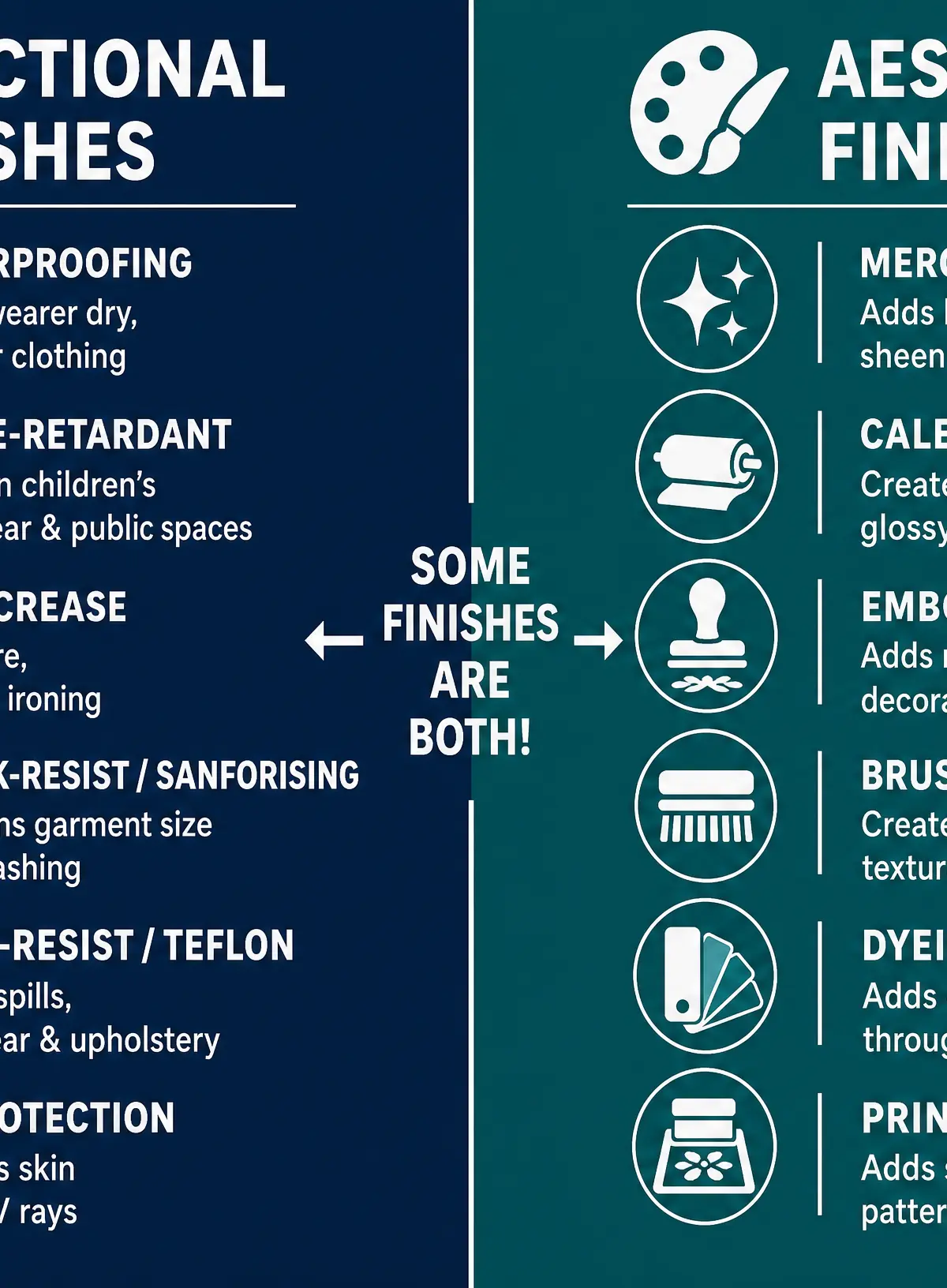 Comparing functional and aesthetic finishes