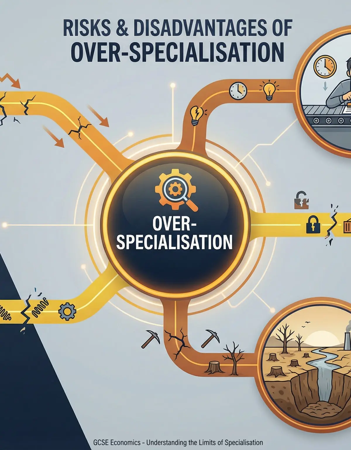 The risks and disadvantages of over-specialisation.