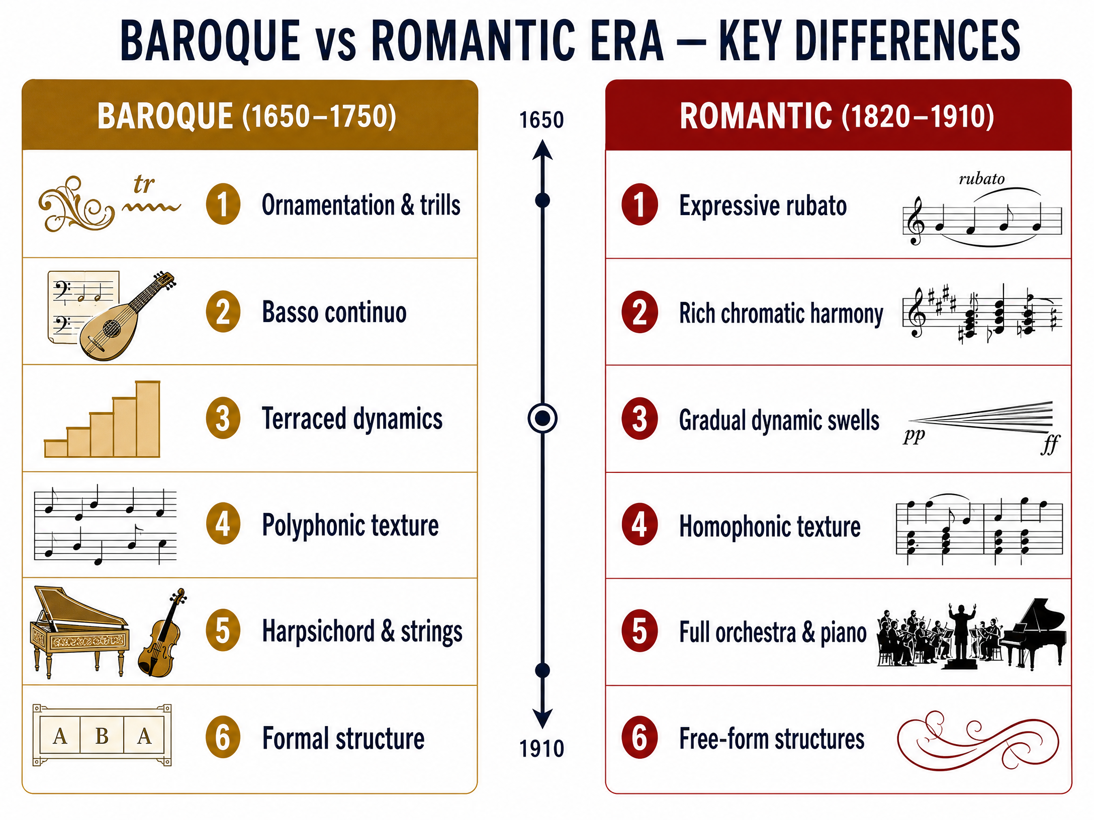 Baroque vs Romantic Era