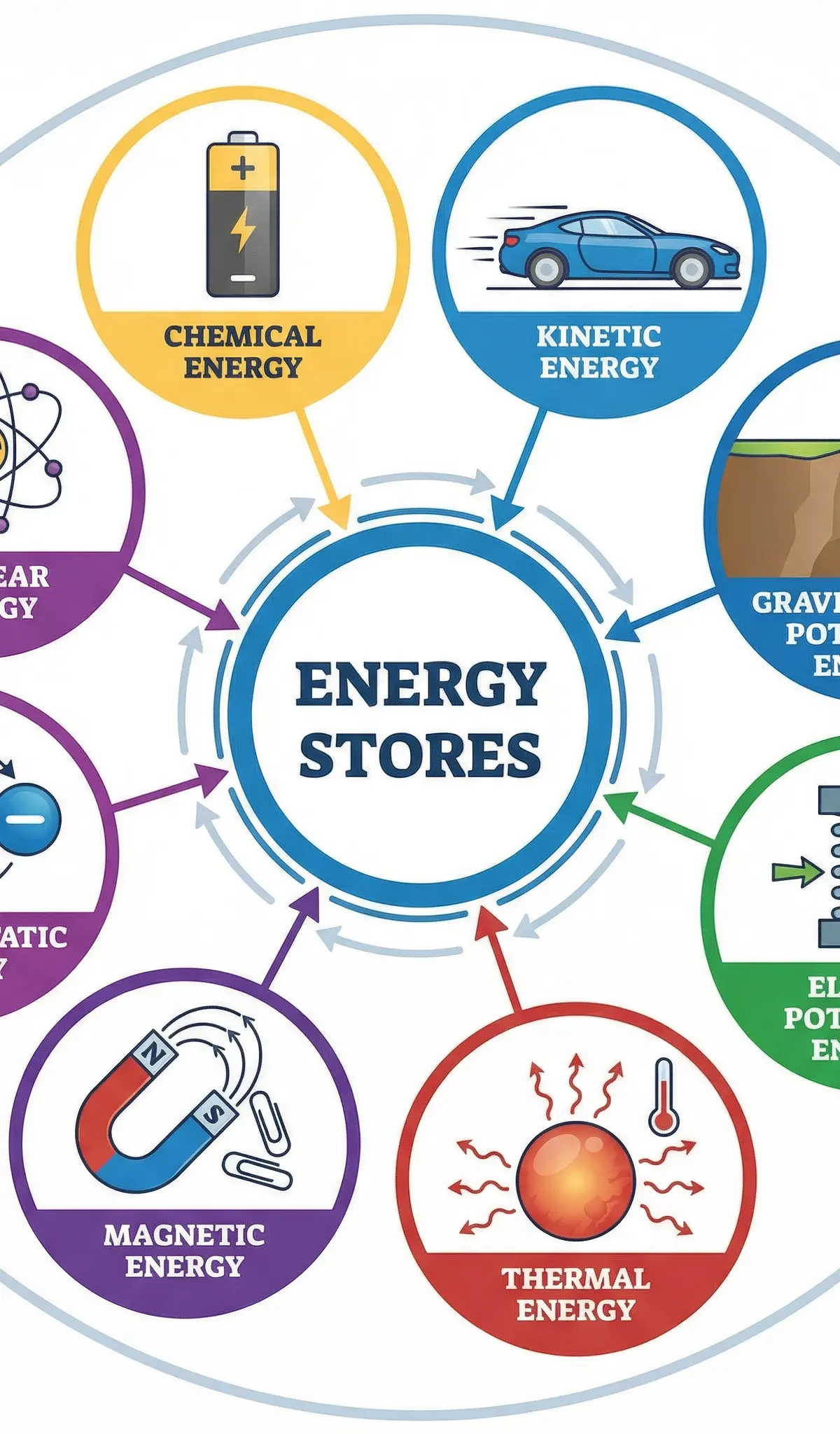 The 8 main energy stores