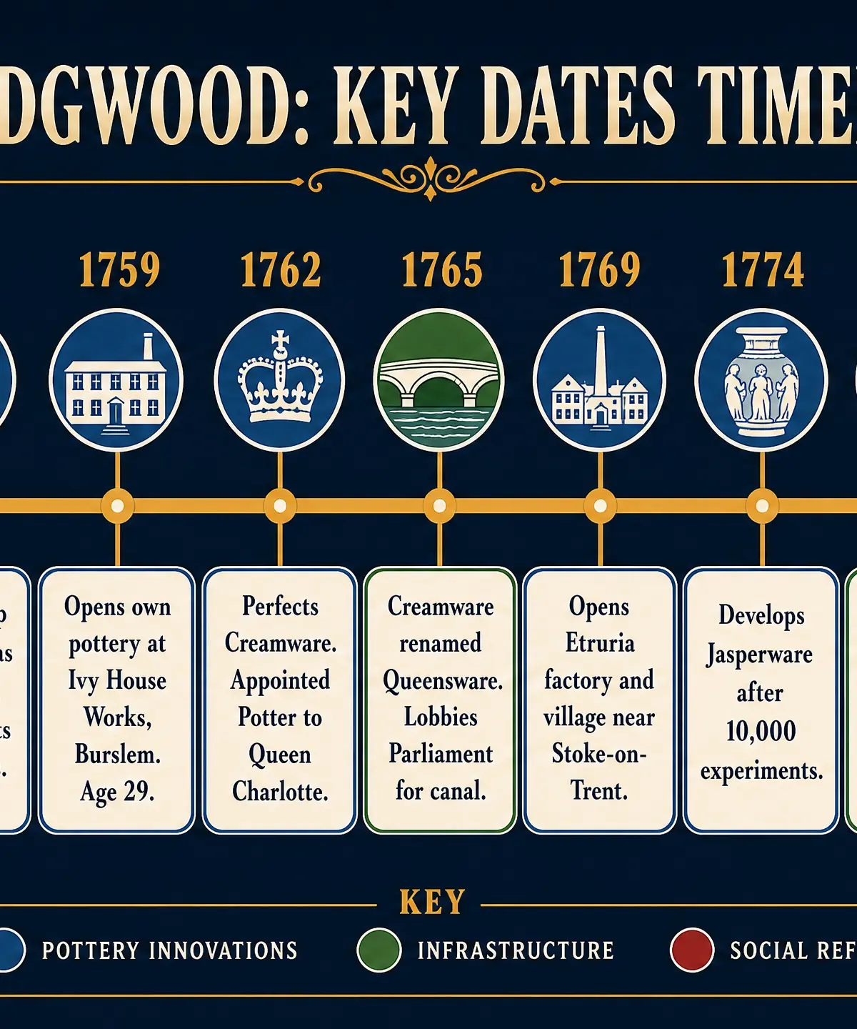Josiah Wedgwood: Key Dates Timeline 1730-1795