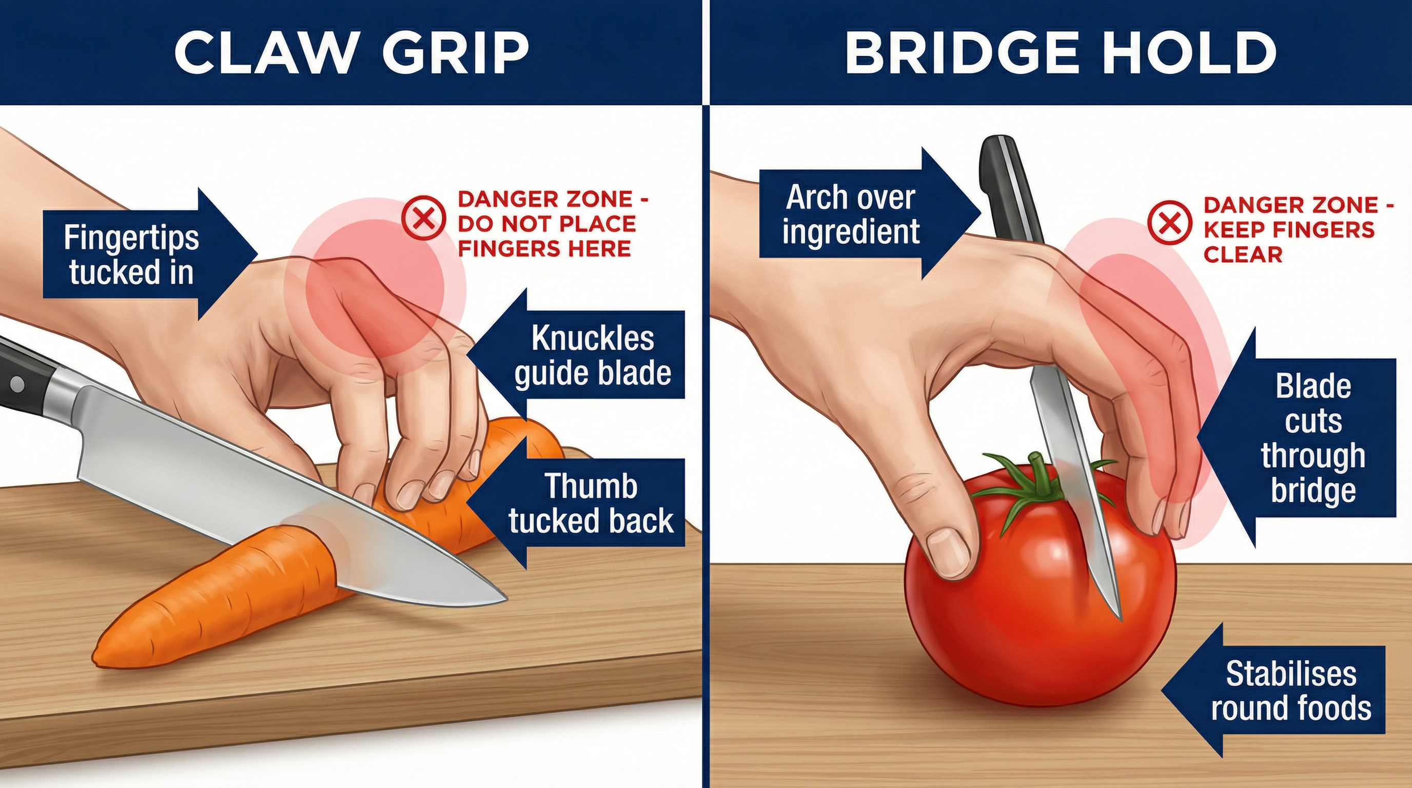 Knife skills – Food Preparation and Nutrition – GCSE