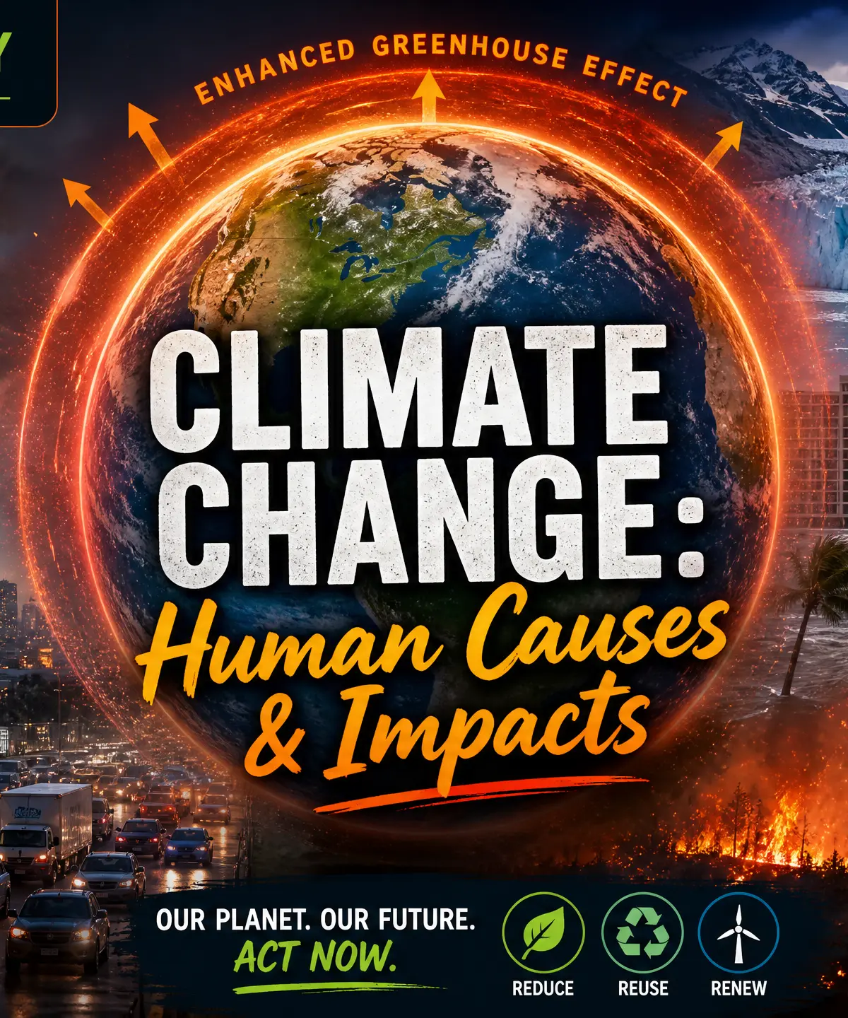 Header image for Climate Change: Human Causes & Impacts